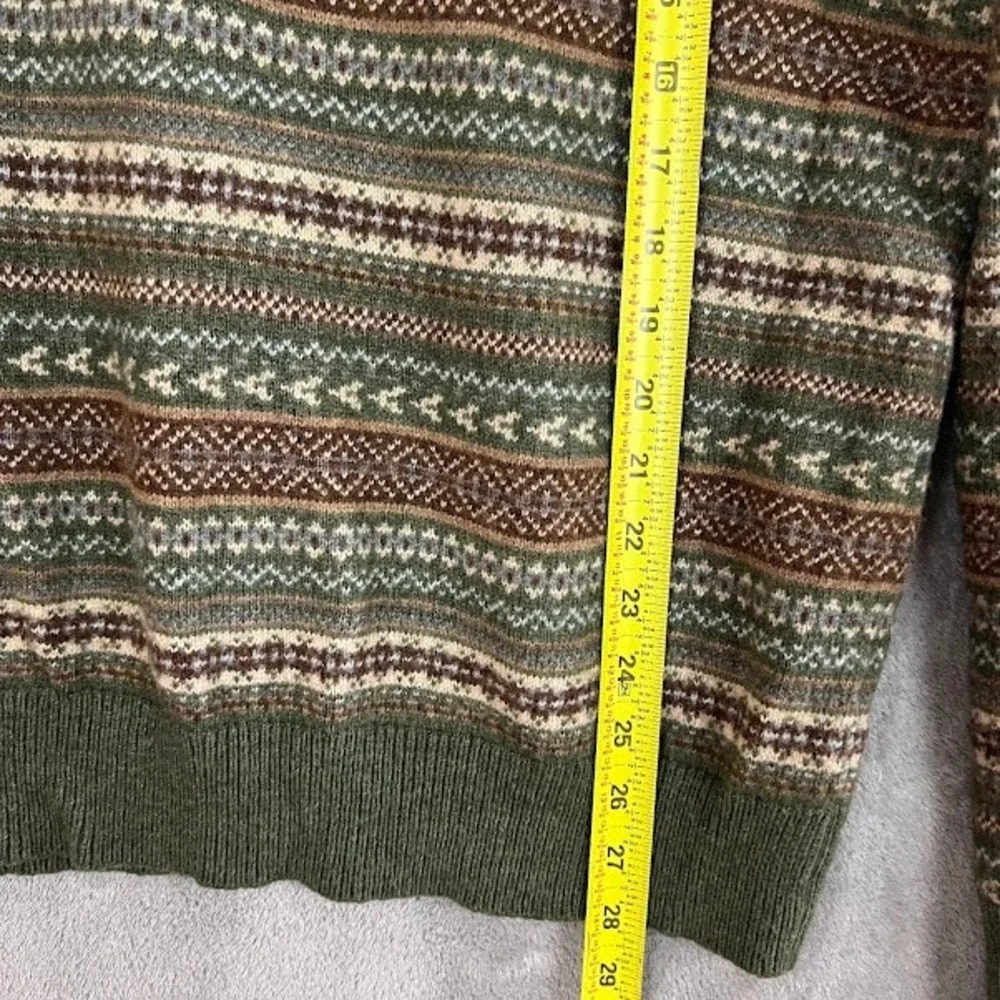J Crew Sweater Mens XL Fair Isle Lambswool Nordic Crewneck Old Money Preppy
